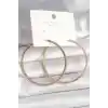 Pirinç Gold Renk Zirkon Taşlı Halka Model Kadın Küpe