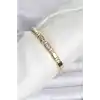 Pirinç Gold Renk Zirkon Taşlı Kadın Bileklik
