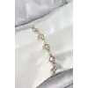 Pirinç Gold Renk Zirkon Taşlı Kadın Bileklik