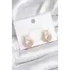 Pirinç Gold Renk Zirkon Taşlı Kadın Küpe