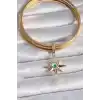 Pirinç Gold Renk Zirkon Taşlı Kutup Yıldızı Nazar Boncuk Detay Ajda Charm