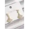 Pirinç Gold Renk Zirkon Taşlı Motif Model Kadın Küpe