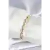 Pirinç Gold Renk Zirkon Taşlı Sarmal Model Kadın Bileklik