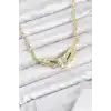 Pirinç Gold Renk Zirkon Taşlı Serenay Kolye