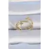 Pirinç Gold Renk Zirkon Taşlı Yıldız Model Kadın Yüzük