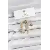 Pirinç Gold Renk Zirkon Taşlı Yıldız Vintage Model YSX Trio Küpe Seti