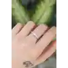 Pirinç Gümüş Renk Ayarlanabilir Zirkon Taşlı Minimal Kalp Yüzük