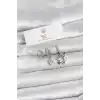 Pirinç Gümüş Renk Çiçek Model 3lü Kadın Küpe