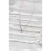 Pirinç Gümüş Renk Damla Model Kadın Kolye