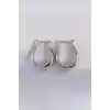 Pirinç Gümüş Renk İçi Boş Gül Küpe