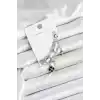 Pirinç Gümüş Renk Kadın Set Küpe