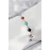 Pirinç Gümüş Renk Karışık Renk Zirkon Taşlı Kadın Bileklik