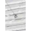 Pirinç Gümüş Renk Minimal Charmlı Kadın Kolye