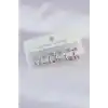 Pirinç Gümüş Renk Oval Bombeli Küpe Seti