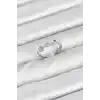 Pirinç Gümüş Renk Renkli Zirkon Taşlı Kadın Yüzük