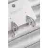 Pirinç Gümüş Renk Zirkon Taşlı Pençe Model İnci Detay Kadın Küpe