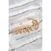 Pirinç Halka Model Gold Renk Kadın Set Küpe