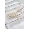 Pirinç Halka Model Gold Renk Kadın Set Küpe