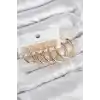 Pirinç Halka Model Gold Renk Kadın Set Küpe