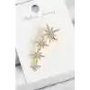 Pirinç Kutup Yıldızı Model Gold Renk Sağ Kıkırdak Küpe