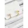 Pirinç Papatya Model Gold Renk Çocuk Küpe