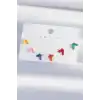 Pirinç Rengarenk Mineli Minimal Kelebek Küpe Seti