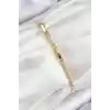 Pirinç Renkli Zirkon Taşlı Geometrik Model Gold Renk Kadın Bileklik