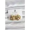 Pirinç Sarmal Gold Renk Kadın Küpe