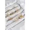 Pirinç Sarmal Ve Yıldız Model Gold Renk Kadın Yüzük Kombin Set