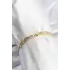 Pirinç VIP Seri Gold Renk Zincir Model Kalpli Zirkon Taşlı Kadın Bileklik