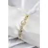Pirinç VIP Seri Gold Renk Zirkon Taşlı Model Kadın Bileklik