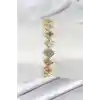 Pirinç VIP Seri Yonca Zirkon Taşlı Kadın Bileklik