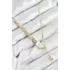 Pirinç Yılan Model Gold Renk Asansörlü Kadın Kolye