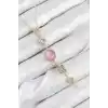 Pirinç Zincir Pembe Gold Renk Zirkon Taşlı Y Kolye