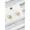 Pirinç Zirkon Taşlı Arı Model Gold Renk Çocuk Küpe