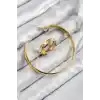 Pirinç Zirkon Taşlı Ayrık Model Gold Renk Bileklik Yüzük Set