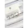 Pirinç Zirkon Taşlı Halka Model Gümüş Renk 3lü Çift Kadın Küpe Set