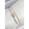 Pirinç Zirkon Taşlı Kelebek Model Gold Renk Kadın Bileklik
