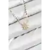 Pirinç Zirkon Taşlı Kutup Yıldızı Model Ezme Zincir Gold Renk Kadın Kolye