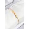 Pirinç Zirkon Taşlı Sonsuzluk Model Gold Renk Asansörlü Kadın Bileklik