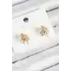 Pirinç Zirkon Taşlı Yıldız Model Gold Renk Çocuk Küpe