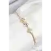 Pirinç Zirkon Taşlı Yıldız Model Gold Renk Kadın Bileklik