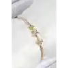 Pirinç Zirkon Taşlı Yıldız Model Gold Renk Kadın Bileklik