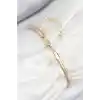 Pirinç Zirkon Taşlı Yıldız Model Gold Renk Kadın Bileklik