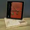 Pusula Baskılı Deri Defter Kalem Seti
