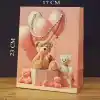 Sevimli Ayıcık Tasarımlı Küçük Boy Hediye Çantası