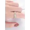 Sıralı Baget Taşlı Silver Renk Ayarlanabilir Yüzük