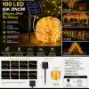 Solar 100 LED Gün Işığı Peri Led Işık Zinciri Bahçe ve Balkon Aydınlatma