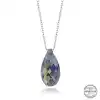 Swarovski Crystal Taşlı Drop Kesim Gümüş Kadın Kolye