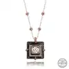 Swarovski Crystal Taşlı Rose Top Zincir Siyah Elmas Gümüş Kadın Kolye